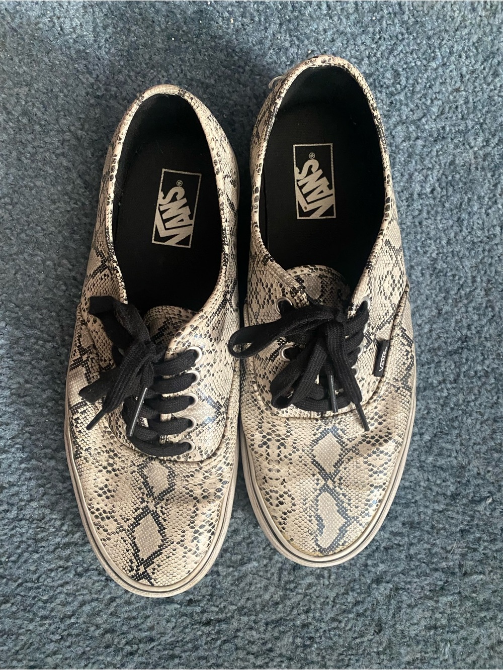 Vans Snake Print Sneakers in Beige and Black